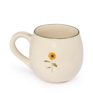 Sunshine Blooms Stoneware Ball Mug – Handcrafted Joy for Your Daily Brew