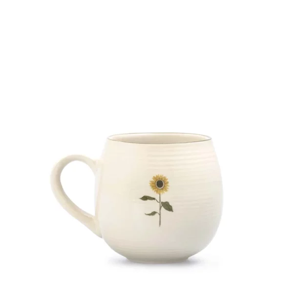 Sunshine Blooms Stoneware Ball Mug – Handcrafted Joy for Your Daily Brew - Image 2
