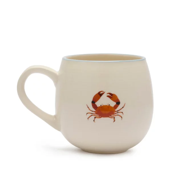 Lobster & Crab Stoneware Ball Mug: Coastal Charm Meets Comfy Grip - Image 2