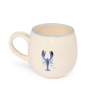 Lobster & Crab Stoneware Ball Mug: Coastal Charm Meets Comfy Grip