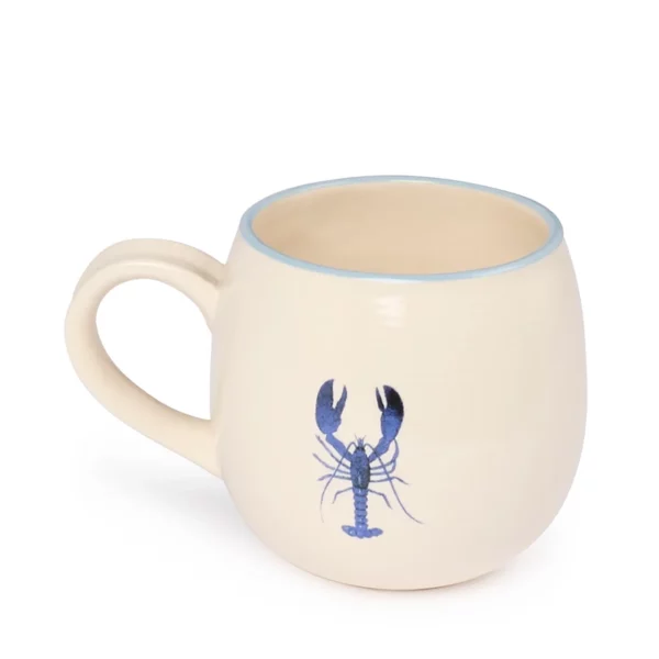 Lobster & Crab Stoneware Ball Mug: Coastal Charm Meets Comfy Grip