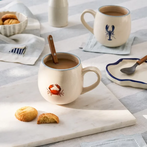Lobster & Crab Stoneware Ball Mug: Coastal Charm Meets Comfy Grip - Image 3
